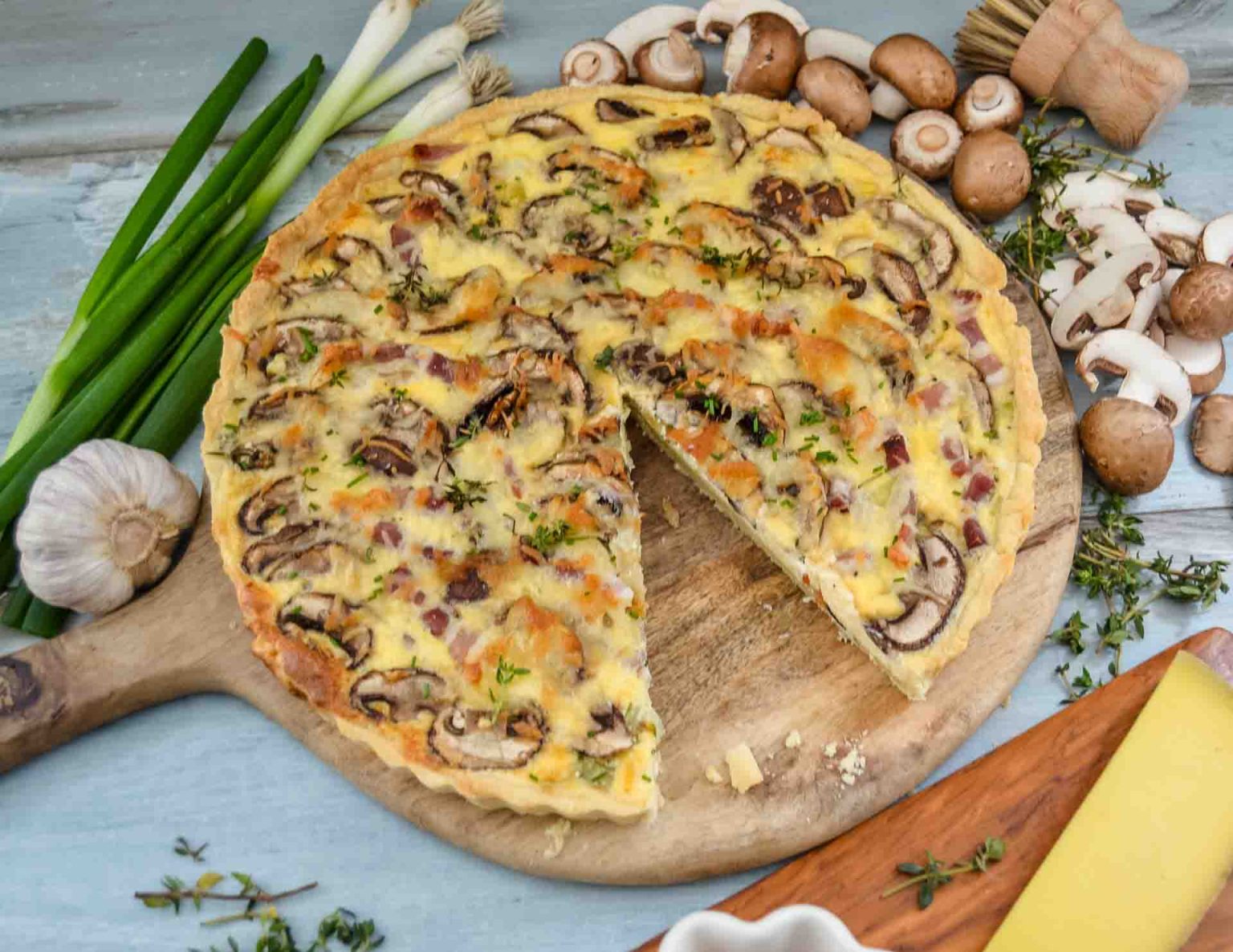 Pilz Quiche mit Champignons - Quiche &amp; Tarte Rezepte